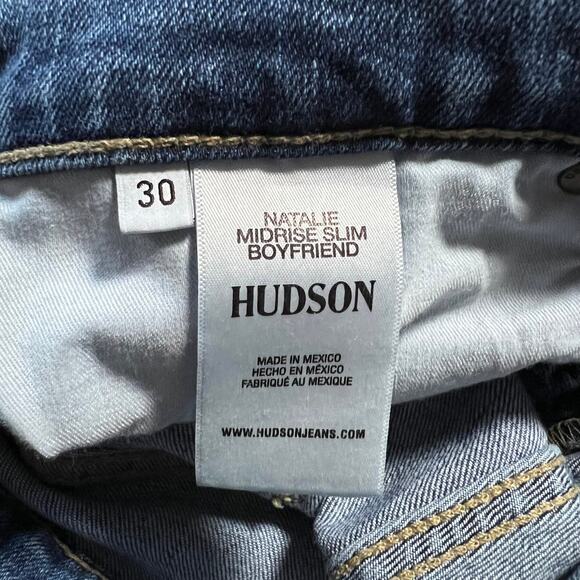 Hudson Jeans Natalie Mid Rise Slim Boyfriend Jeans Size 30 Ankle Length Casual - Picture 5 of 9